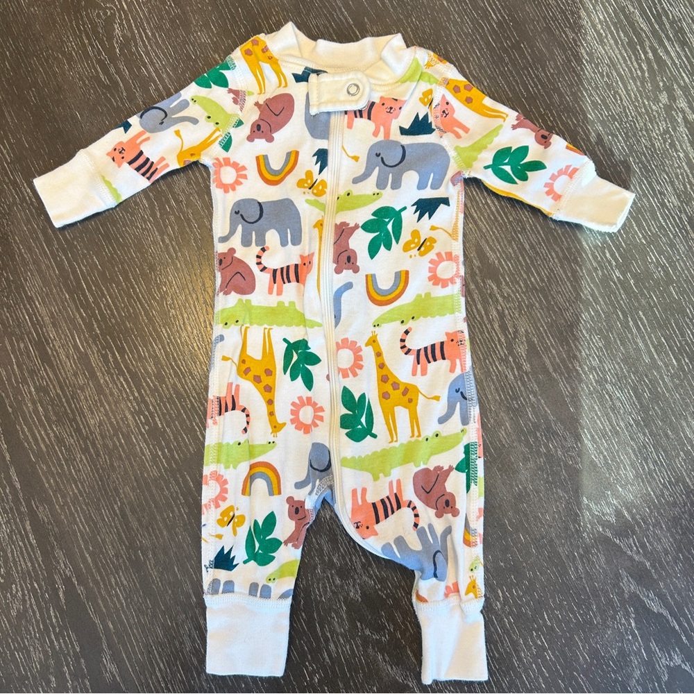 Hanna Andersson Multicolor Animal Print Pajamas Sleeper 0 to 3 month